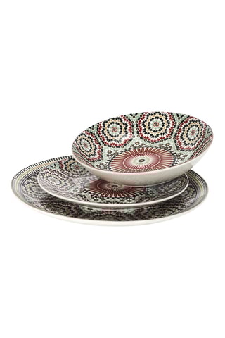 6 assiettes plates en céramique - 26,5 cm