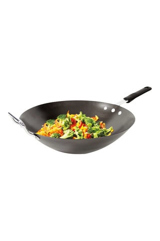 Wok en acier inoxydable - 33 cm