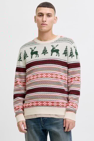 Pull - Gris clair et vert