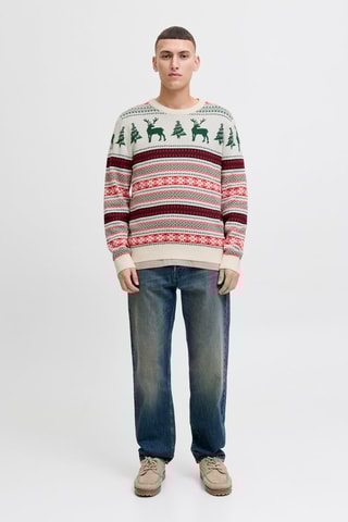 Pull - Gris clair et vert