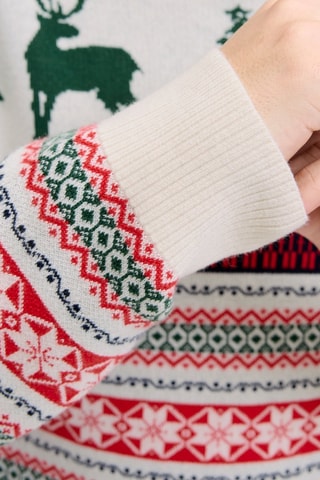 Pull - Gris clair et vert