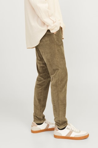 Pantalon slim en velours - Marron