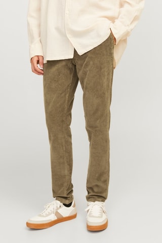 Pantalon slim en velours - Marron