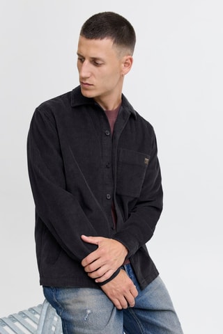 Chemise en velours en coton biologique - Noir