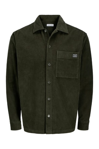 Chemise en velours en coton biologique - Vert foncé