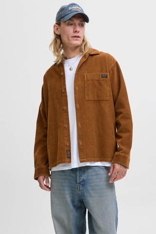 Chemise en velours en coton biologique - Marron