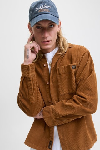 Chemise en velours en coton biologique - Marron