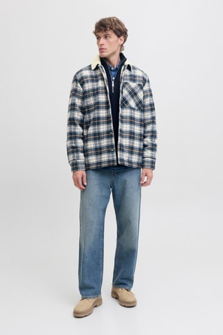 Surchemise - Ecru et bleu cobalt