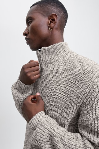 Pull en coton biologique - Gris chiné