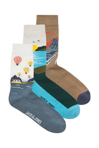 3 paires de chaussettes - Gris et beige