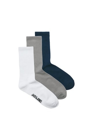 3 paires de chaussettes - Bleu pétrole et blanc