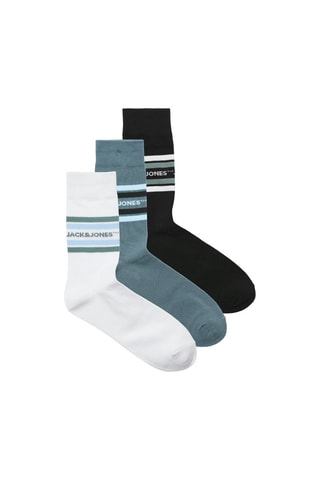 3 paires de chaussettes - Blanc, bleu cobalt et noir