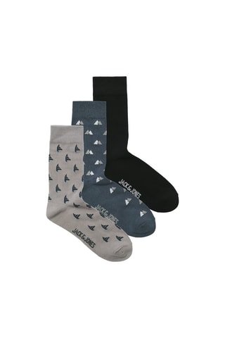 3 paires de chaussettes - Gris, bleu cobalt et noir