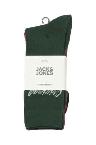 3 paires de chaussettes - Rouge et vert foncé