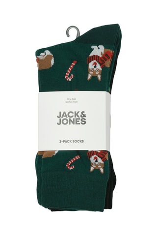 3 paires de chaussettes - Noir et vert foncé