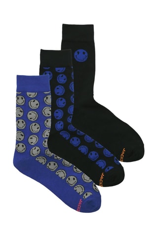 3 paires de chaussettes - Noir et bleu roi