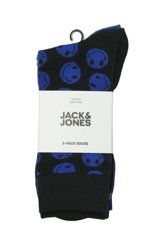 3 paires de chaussettes - Noir et bleu roi