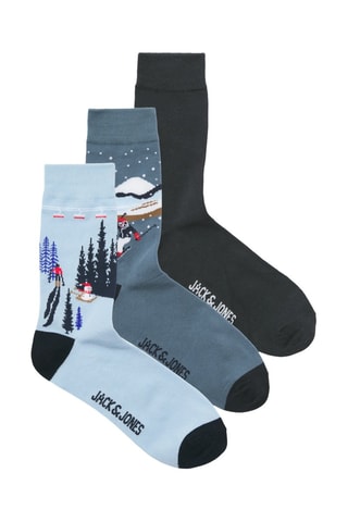 3 paires de chaussettes - Gris foncé et ciel