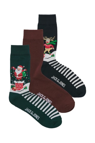 3 paires de chaussettes - Noir et vert foncé