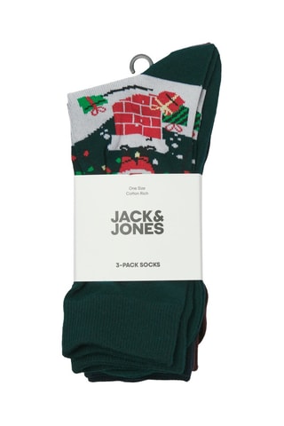 3 paires de chaussettes - Noir et vert foncé