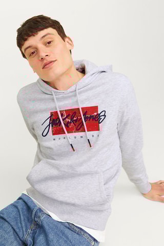 Sweat à capuche - Blanc chiné