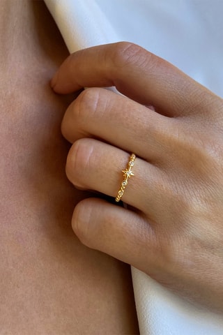 Anillo - Dorado y blanco