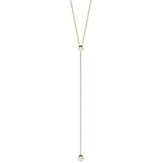 Collar - Latón bañado y circonita