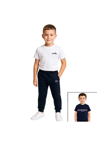 Pack de 2 t-shirts e 2 calças de treino - Azul-marinho e branco - Branco e azul