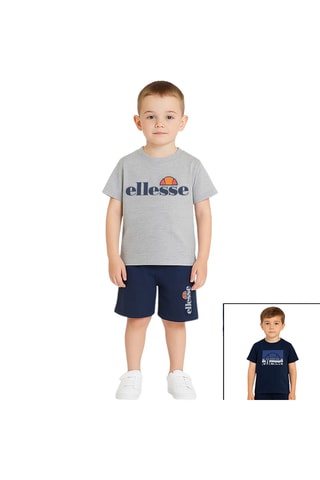 Pack de 2 t-shirts e calções - Cinzento e azul-marinho - Azul e cinzento