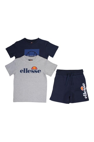 Pack de 2 t-shirts e calções - Cinzento e azul-marinho - Azul e cinzento