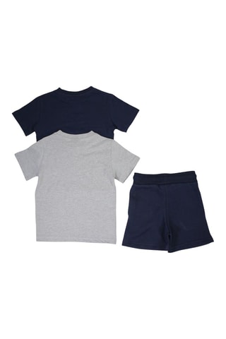 Pack de 2 t-shirts e calções - Cinzento e azul-marinho - Azul e cinzento