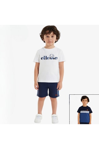 Pack de 2 t-shirts e calções - Branco e azul-marinho - Branco e azul