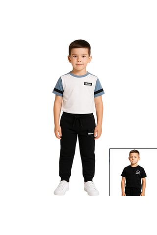 Pack de 2 t-shirts e calças de treino - Preto e branco - Branco, preto e azul