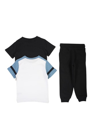Pack de 2 t-shirts e calças de treino - Preto e branco - Branco, preto e azul