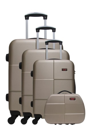 Set de 3 valises et vanity - 55/65/75/23 cm - Beige