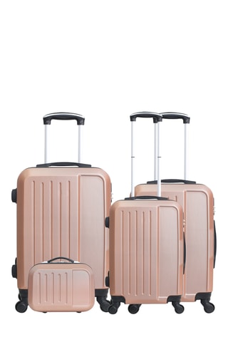 Set de 3 valises et vanity Vesuvio - 55/65/75/23 cm - Doré rose