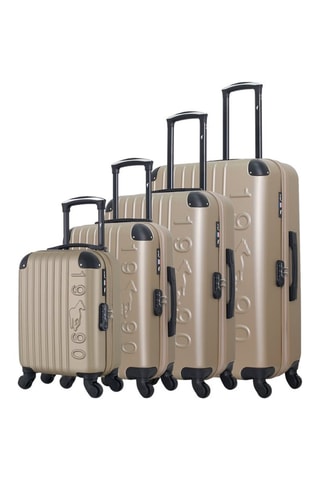 Set de 4 valises Porter-M (XXS/S/M/L)  - 46/55/65/75 cm  - Beige