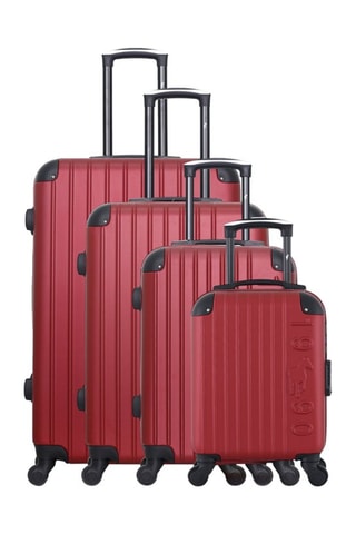 Set de 4 valises Porter-M (XXS/S/M/L)  - 46/55/65/75 cm  - Rouge