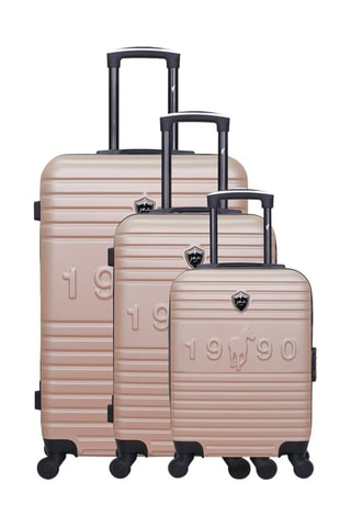 Set de 3 valises Fred-A (S/M/L) - 50/60/70 cm  - Rose et doré