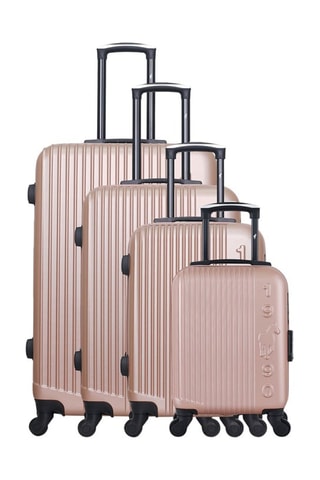 Set de 4 valises Liam-M (XXS/S/M/L) - 46/55/65/75 cm  - Rose et doré