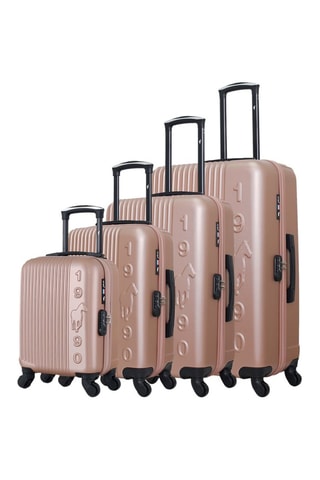 Set de 4 valises Liam-M (XXS/S/M/L) - 46/55/65/75 cm  - Rose et doré