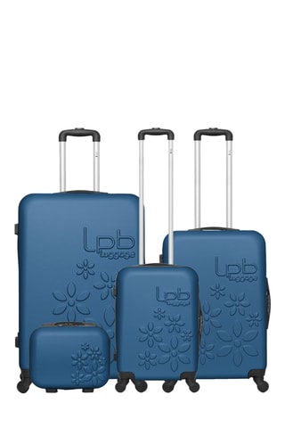 Set de 3 valises et vanity Eleonor-C - 55/65/75/23 cm - Bleu marine