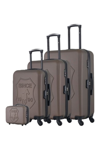 Set de 3 valises (S/M/L) et vanity Damon-C - 23/55/65/75 cm  - Marron