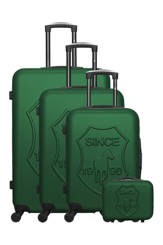 Set de 3 valises (S/M/L) et vanity Damon-C - 55/65/75/23 cm  - Vert