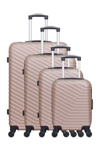 Set de 4 valises Lena-M - 46/55/65/75 cm - Doré rose