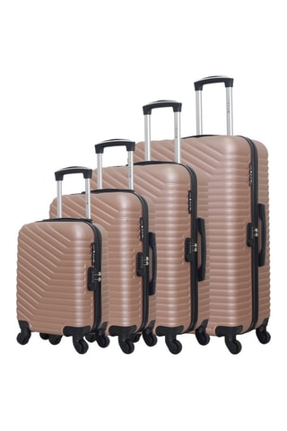 Set de 4 valises Lena-M - 46/55/65/75 cm - Doré rose