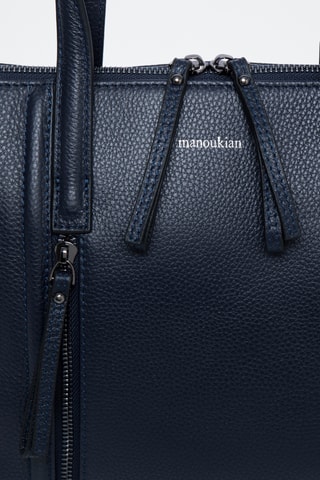 Mala em raspa de couro Sybille - Azul-marinho