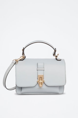 Mala a tiracolo em couro Dovy - Azul-celeste