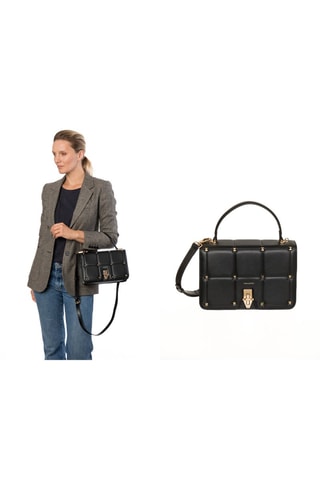 Mala a tiracolo em couro Peline - Preto