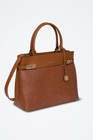 Mala a tiracolo Spacy - Preto - Camel